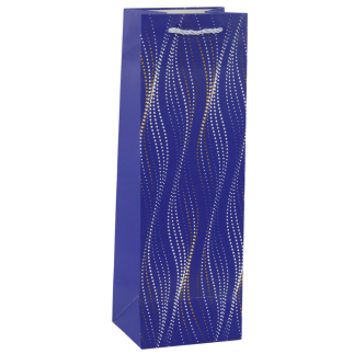 Torba prezentowa na butelkę połyskujące fale 35 x 12 x 9 cm