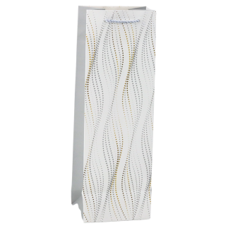 Torba prezentowa na butelkę połyskujące fale 35 x 12 x 9 cm