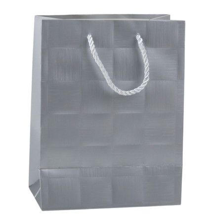 Torba prezentowa kwadraty strukturalne elegancka  23 x 18 x 10 cm