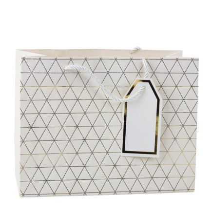 Torba prezentowa geometryczna złote linie 23 x 18 x 10 cm