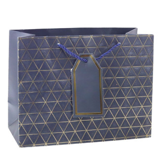Torba prezentowa geometryczna złote linie 23 x 18 x 10 cm