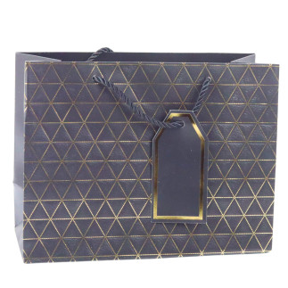 Torba prezentowa geometryczna złote linie 23 x 18 x 10 cm