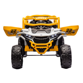 Pojazd na akumulator m1 biało-żółty 4x4