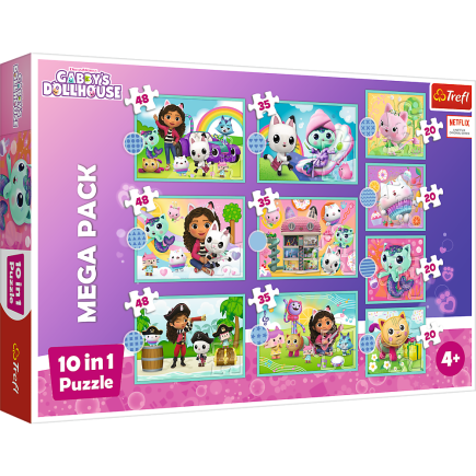 Puzzle - 10w1 - w świecie gabi - koci domek gabi - trefl  96003