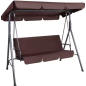 Huśtawka trzyosobowa ogrodowa bujana materac brązowa