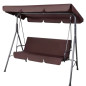 Huśtawka trzyosobowa ogrodowa bujana materac brązowa