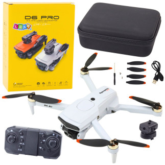 Dron d6 pro kamera światła led aplikacja jasnoszary
