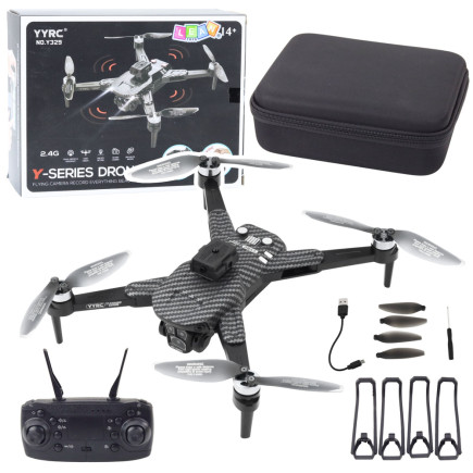 Dron y329 kamera hd wifi światła led aplikacja czarny karbonowy