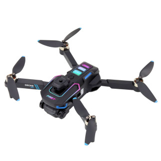 Dron lu60 podwójna kamera hd światła led aplikacja czarny