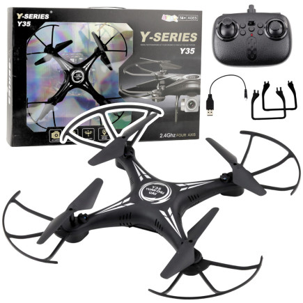 Dron y-35 zdalnie sterowany lekki żyroskop obrót 360° czarny