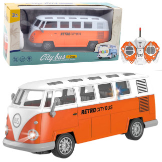 Autobus retro city bus zdalnie sterowany rc światła 1:30