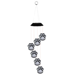 Lampki solarne ogrodowe led dzwonki psie łapy kolorowe 70cm