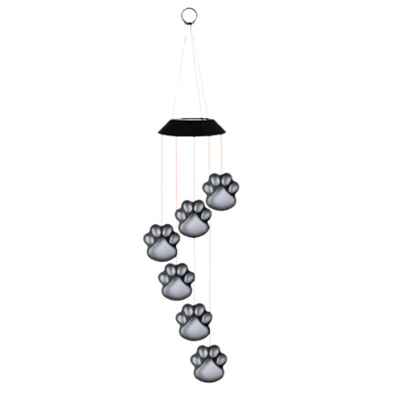 Lampki solarne ogrodowe led dzwonki psie łapy kolorowe 70cm