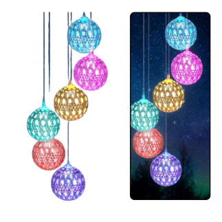 Lampki solarne ogrodowe led dzwonki kule marokańskie 70cm