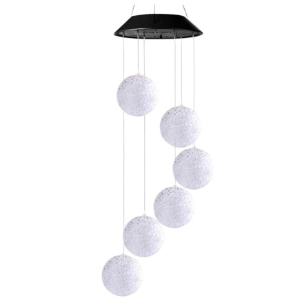 Lampki solarne ogrodowe led dzwonki kule kolorowe 70cm