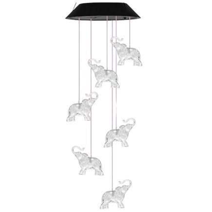 Lampki solarne ogrodowe led dzwonki słoniki kolorowe 70cm