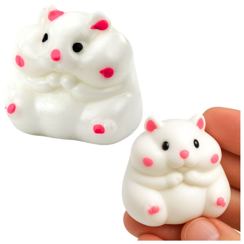 Gniotek miękki chomik sensoryczny antystersowy squishy biały 5cm