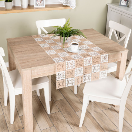 Bieżnik żakardowy gotowy, szerokość 60cm x wysokość 120cm, kolor 001 naturalny