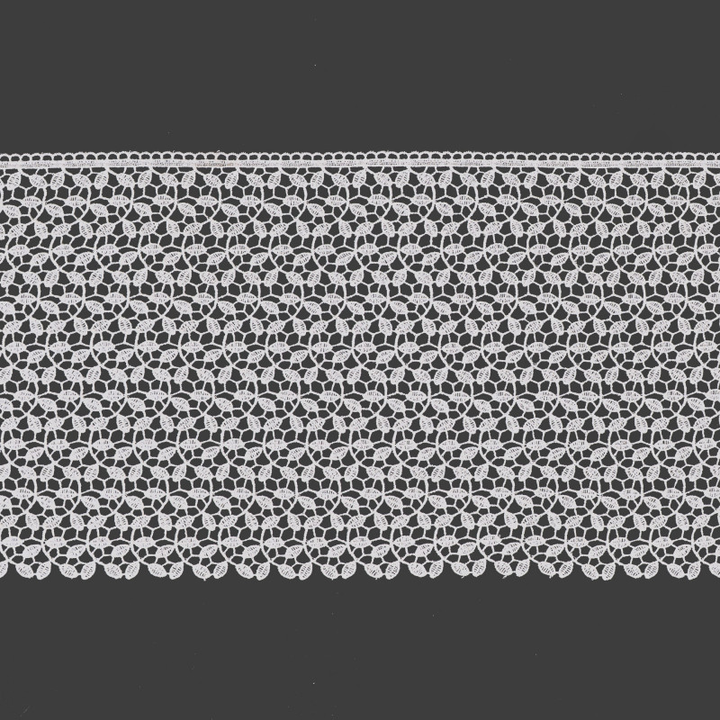 Koronka gipiurowa, wysokość 29cm, kolor 002 offwhite
