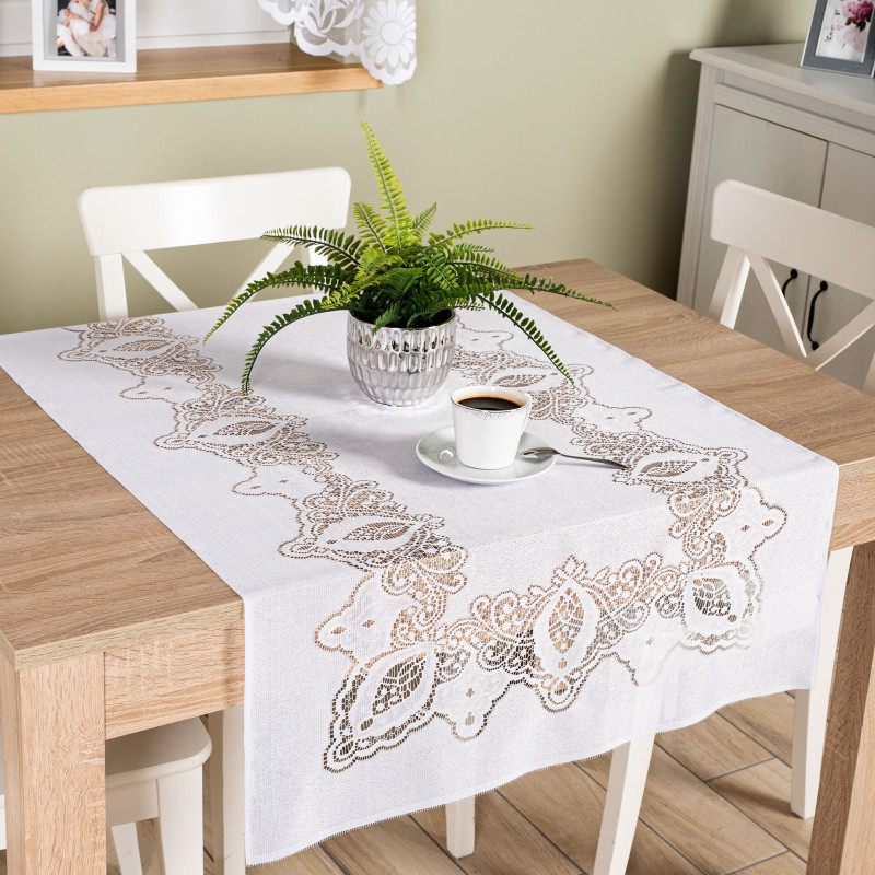 Bieżnik żakardowy gotowy, szerokość 75cm x wysokość 140cm, kolor 001 biały
