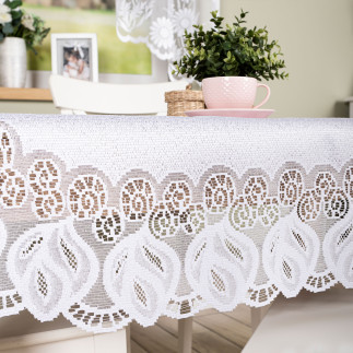 Obrus żakardowy gotowy, szerokość 250cm x wysokość 150cm, kolor 001 biały
