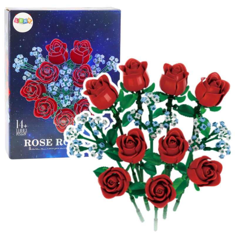 Klocki konstrukcyjne bukiet kwiatów róże czerwone 649 el. Klocki konstrukcyjne bukiet kwiatów róże czerwone 649 el.