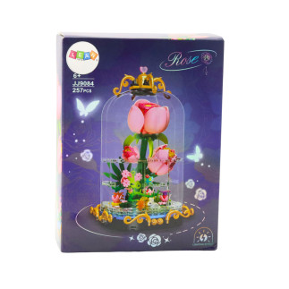 Klocki konstrukcyjne wieczna róża w kopule kompozycja 257 el.