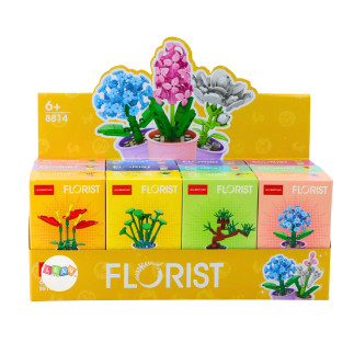 Klocki konstrukcyjne pojedynczy kwiat w doniczce 36-60 el.