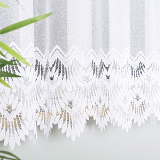 Firanka żakardowa ze wzorem na samym dole, wysokość 170cm, kolor 001 biały