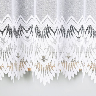 Firanka żakardowa ze wzorem na samym dole, wysokość 170cm, kolor 001 biały