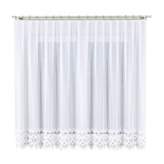 Firanka żakardowa ze wzorem na samym dole, wysokość 170cm, kolor 001 biały