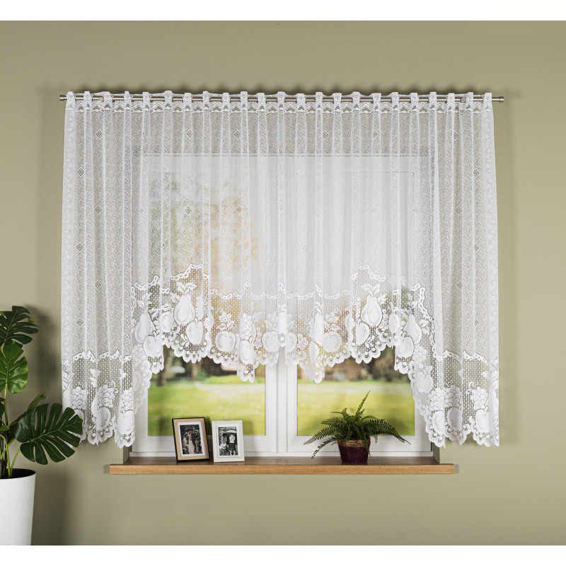 Pelagia firanka żakardowa gotowa, szerokość 400 x wysokość 160cm, kolor 001 biały