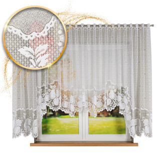 Pelagia firanka żakardowa gotowa, szerokość 400 x wysokość 160cm, kolor 001 biały