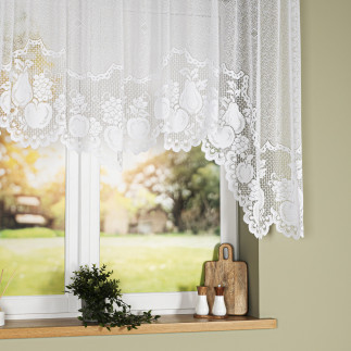 Pelagia firanka żakardowa gotowa, szerokość 300 x wysokość 135cm, kolor 001 biały