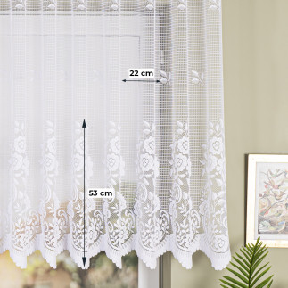 Firanka żakardowa ze wzorem pasowym, wysokość 120cm, kolor 001 biały