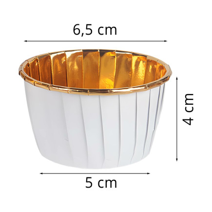 Da517a foremki, papilotki do babeczek     50szt biało-złote