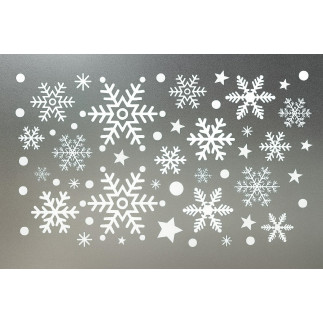 Da516 naklejki świąteczne na szybę        płatki śniegu 48szt