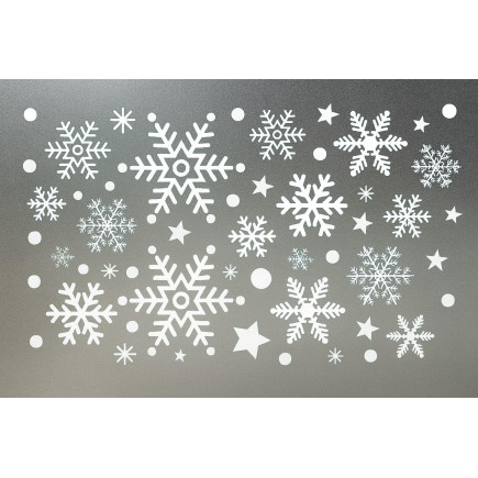 Da516 naklejki świąteczne na szybę        płatki śniegu 48szt