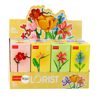 Klocki konstrukcyjne pojedynczy kwiat dekoracyjny 61-158 el. mix