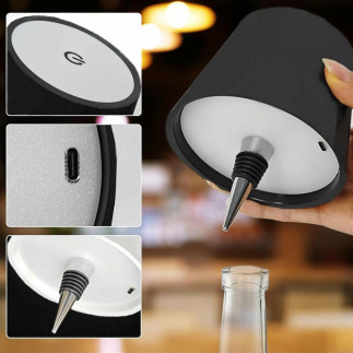 Zd167 bezprzewodowa lampka nocna          dotykowa na butelkę czarna