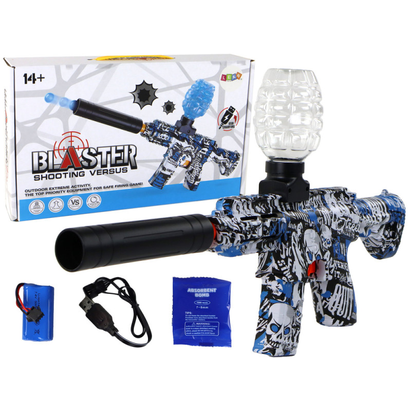 Pistolet broń karabin na wodę niebieski kulki wodne Pistolet broń karabin na wodę niebieski kulki wodne
