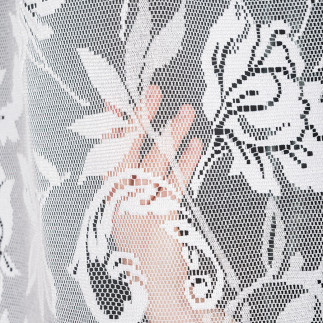 Barbara firanka żakardowa odpasowana, szerokość 300 x  wysokość 140cm, kolor 001 biały