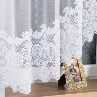 Daria firanka żakardowa odpasowana, szerokość 300 x wysokość 160cm, kolor 001 biały