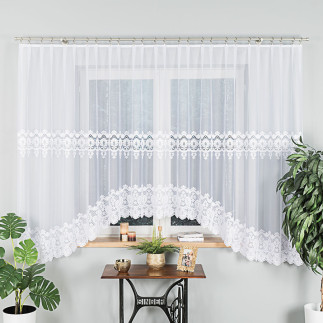 Daria firanka żakardowa odpasowana, szerokość 450 x wysokość 175cm, kolor 001 biały