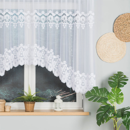 Daria firanka żakardowa odpasowana, szerokość 300 x wysokość 140cm, kolor biały