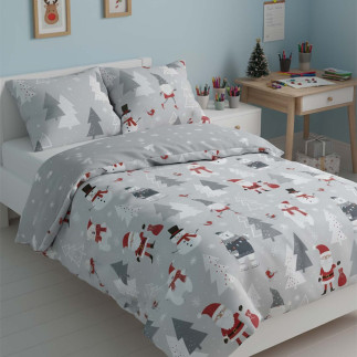 Pościel Bawełniana 160X200 + 2X70X80 Świąteczna Wzór 079