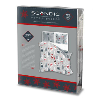 Pościel Bawełniana 160X200 + 2X70X80 Świąteczna Wzór 079