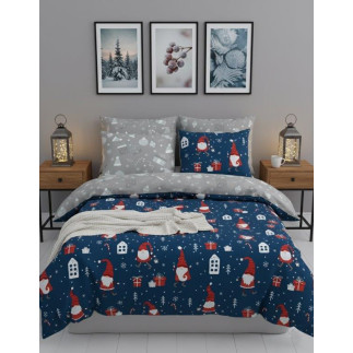 Pościel Bawełniana 160X200 + 2X70X80 Świąteczna Wzór 081