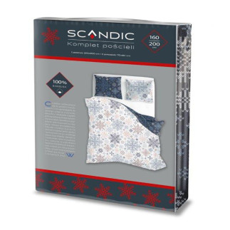 Pościel Bawełniana 160X200 + 2X70X80 Świąteczna Wzór 077