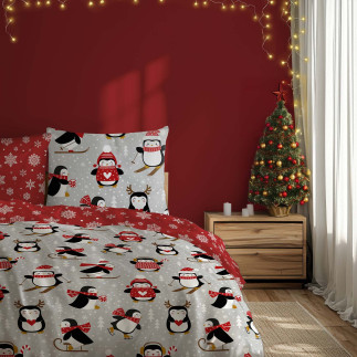 Pościel Bawełniana 160X200 + 2X70X80 Świąteczna Wzór 076